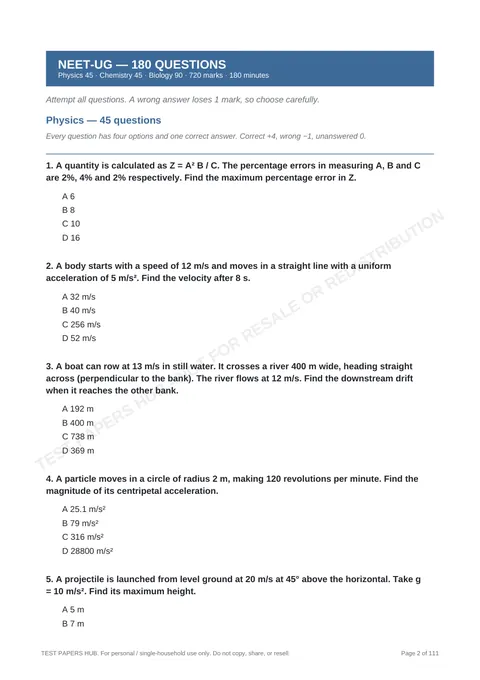 Questions preview