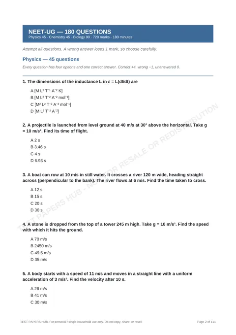 Questions preview