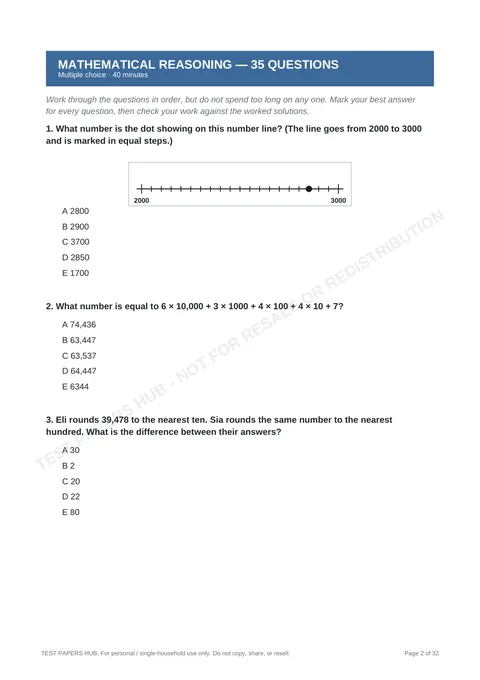 Questions preview