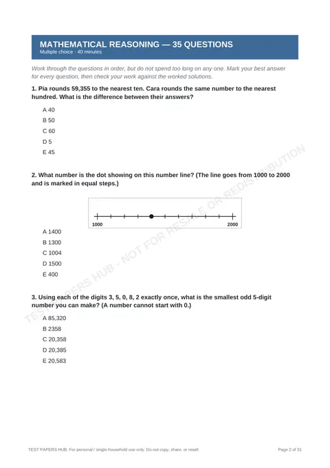 Questions preview