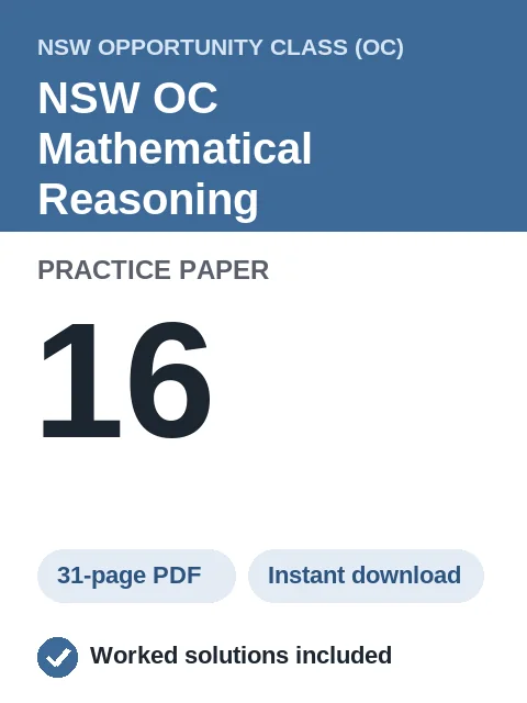 NSW OC Mathematical Reasoning Practice Paper 16