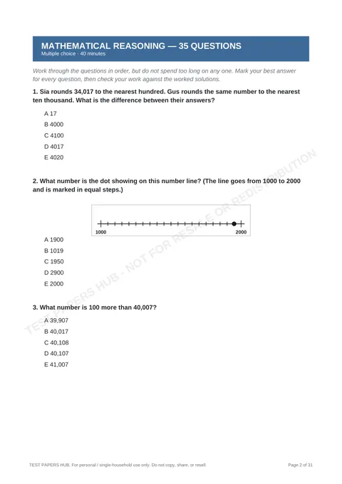 Questions preview
