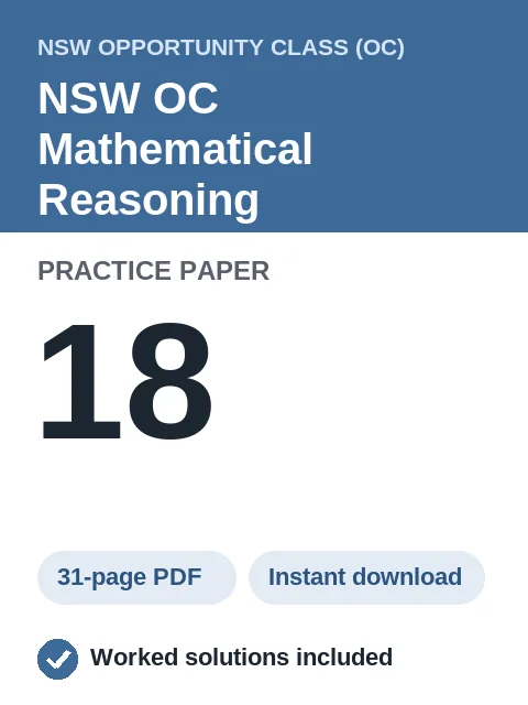 NSW OC Mathematical Reasoning Practice Paper 18