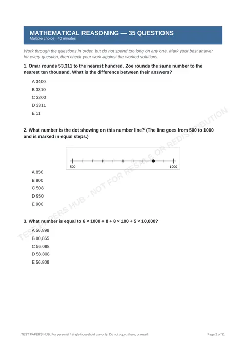 Questions preview