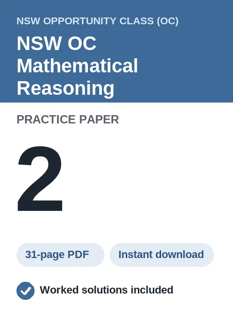 NSW OC Mathematical Reasoning Practice Paper 2
