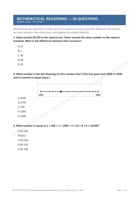 Questions preview