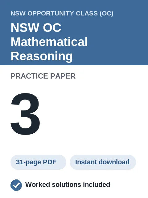 NSW OC Mathematical Reasoning Practice Paper 3