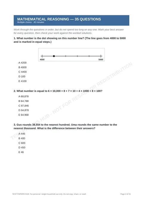 Questions preview