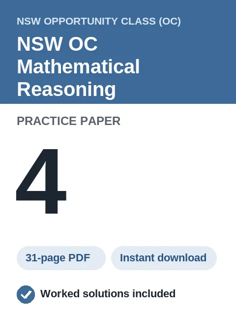 NSW OC Mathematical Reasoning Practice Paper 4
