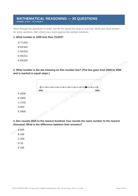 Questions preview