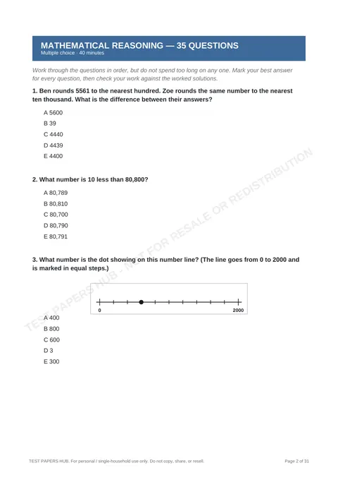 Questions preview