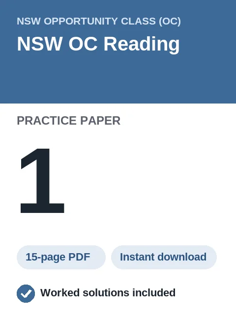 NSW OC Reading Practice Paper 1