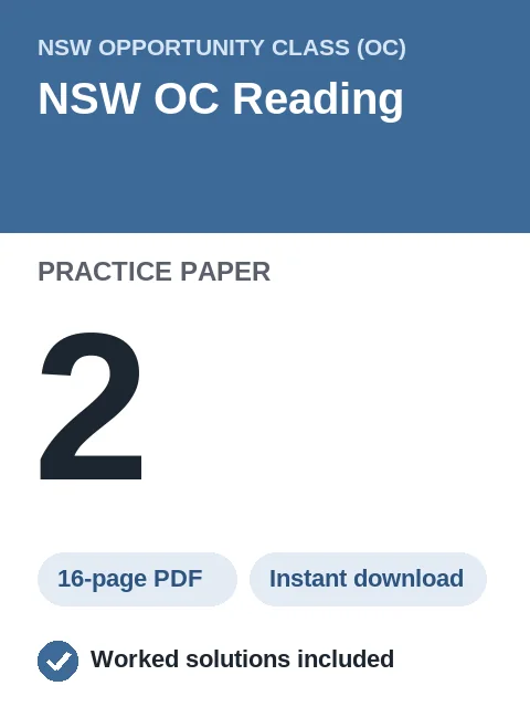 NSW OC Reading Practice Paper 2