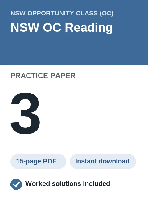 NSW OC Reading Practice Paper 3