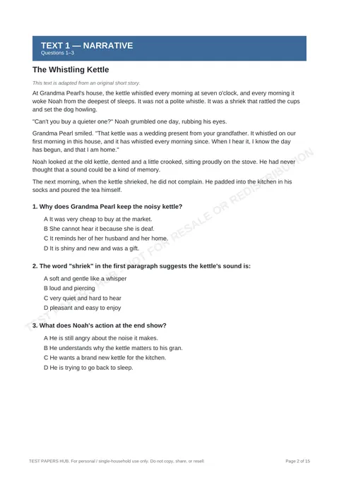 Questions preview