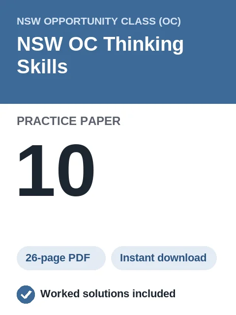 NSW OC Thinking Skills Practice Paper 10