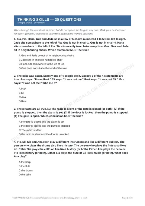 Questions preview