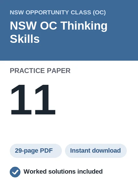 NSW OC Thinking Skills Practice Paper 11