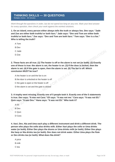 Questions preview