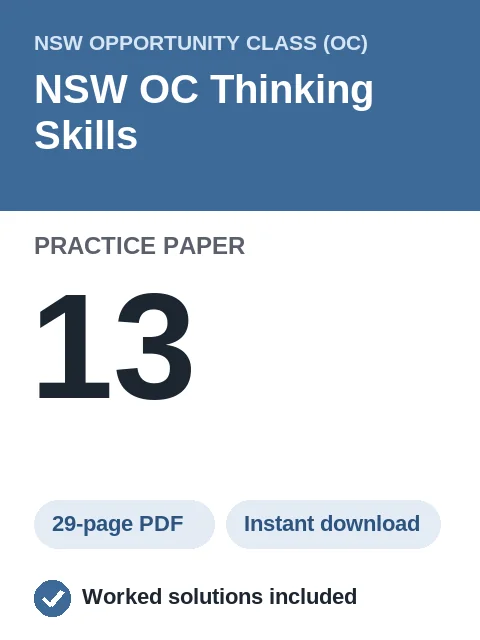 NSW OC Thinking Skills Practice Paper 13