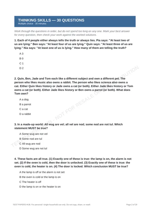 Questions preview