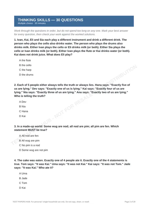 Questions preview
