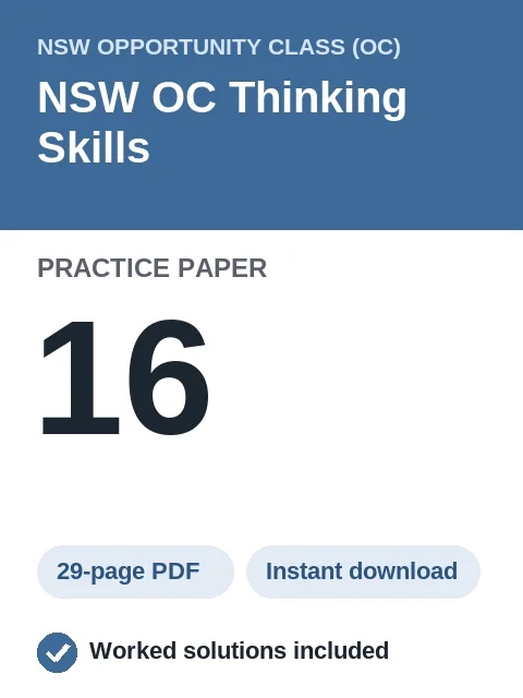 NSW OC Thinking Skills Practice Paper 16