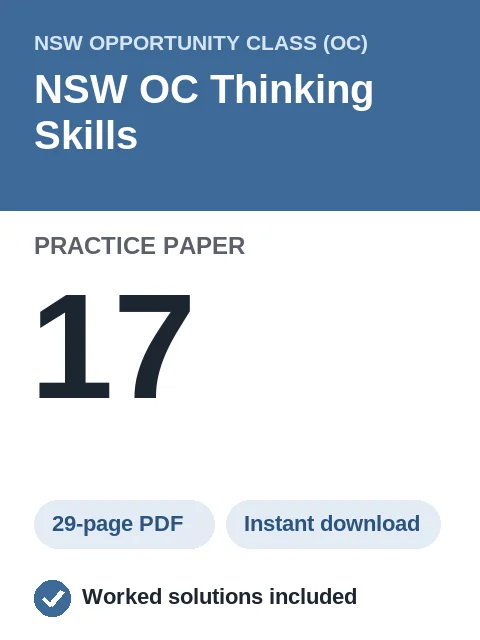 NSW OC Thinking Skills Practice Paper 17