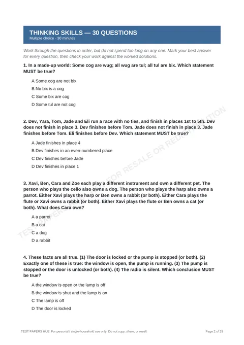 Questions preview