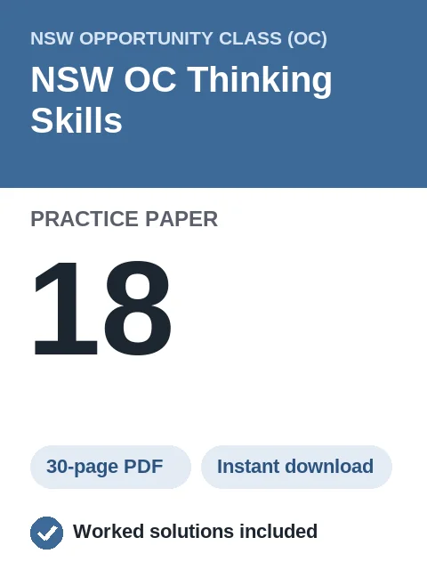 NSW OC Thinking Skills Practice Paper 18