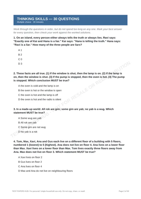 Questions preview