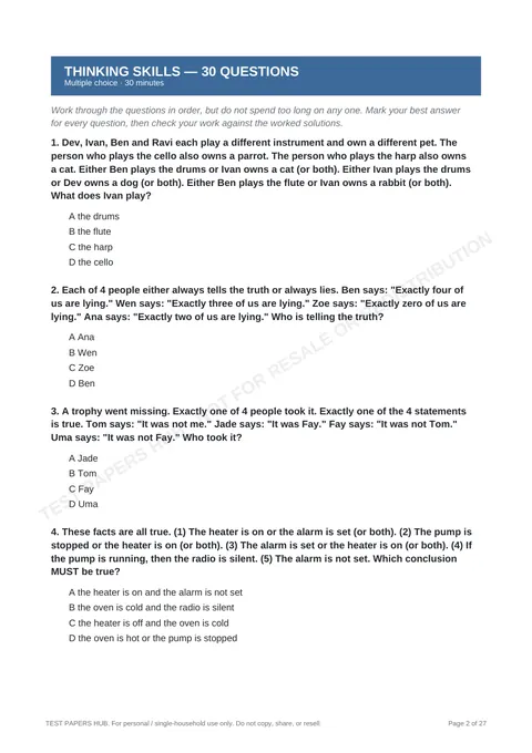 Questions preview