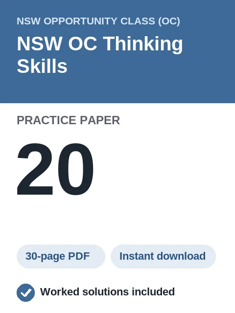 NSW OC Thinking Skills Practice Paper 20