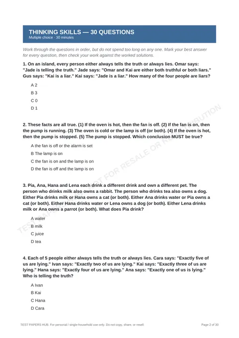 Questions preview