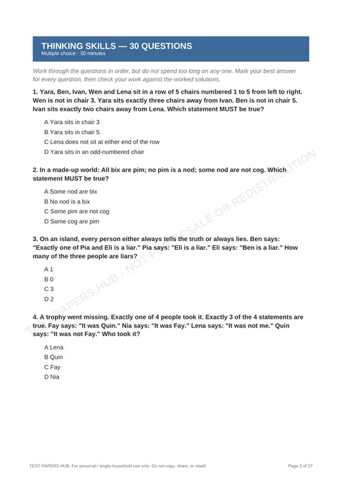 Questions preview