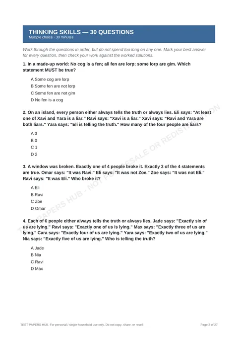 Questions preview