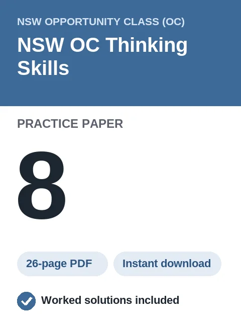 NSW OC Thinking Skills Practice Paper 8