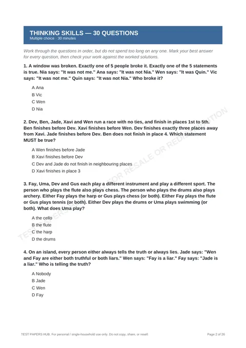 Questions preview