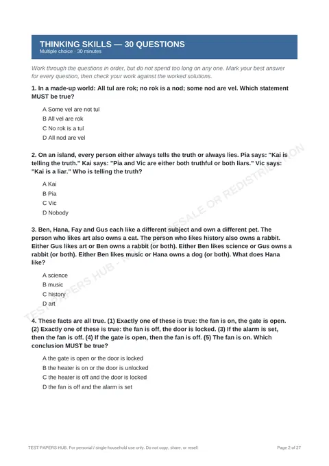 Questions preview