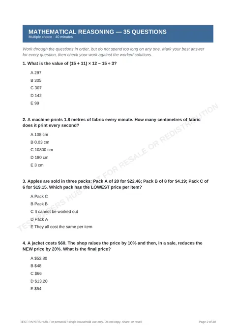 Questions preview