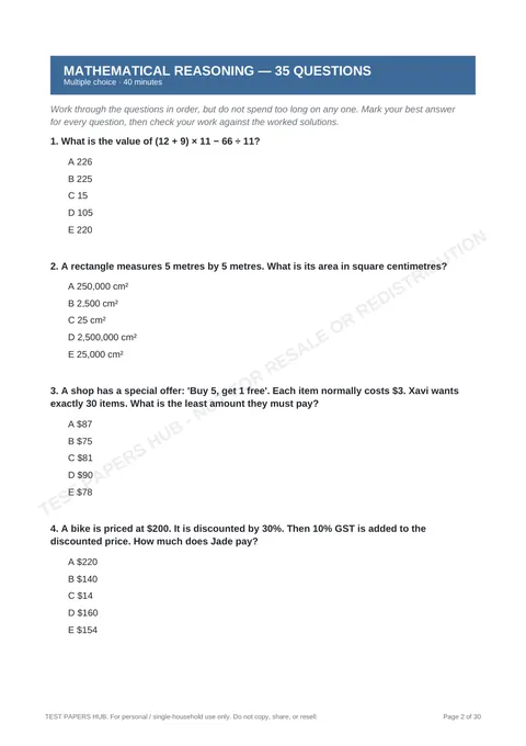Questions preview