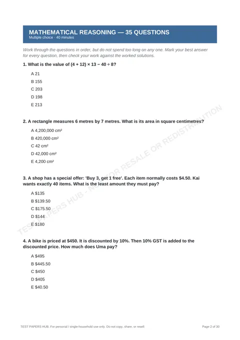 Questions preview