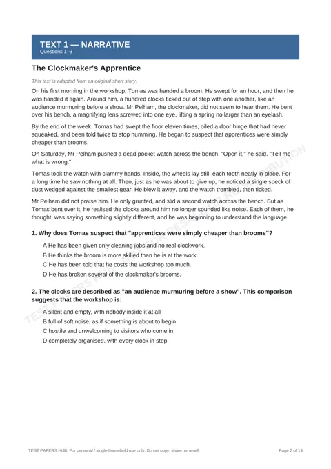 Questions preview