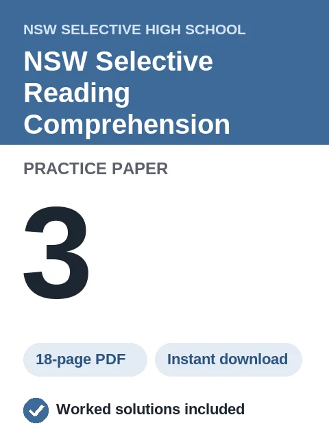 NSW Selective Reading Comprehension Practice Paper 3
