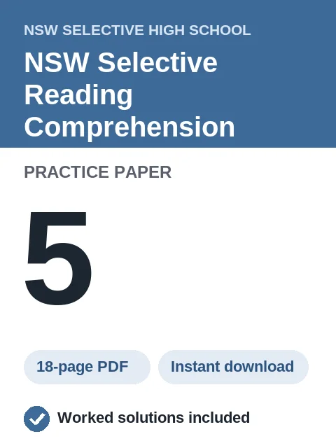 NSW Selective Reading Comprehension Practice Paper 5
