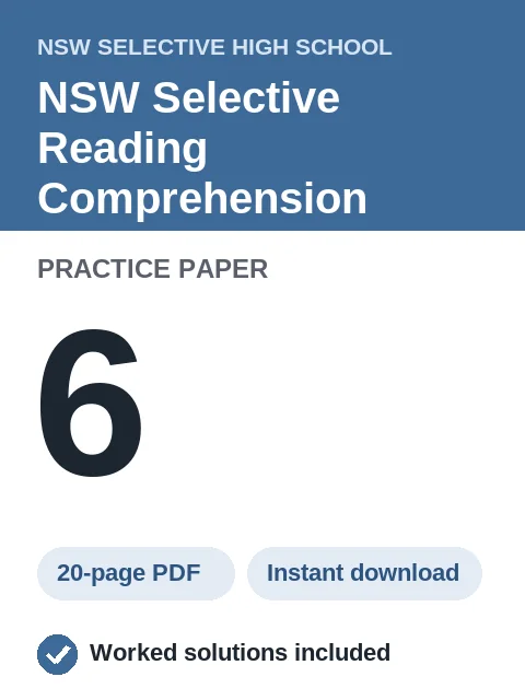 NSW Selective Reading Comprehension Practice Paper 6