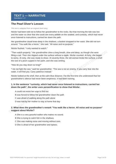 Questions preview