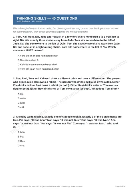 Questions preview