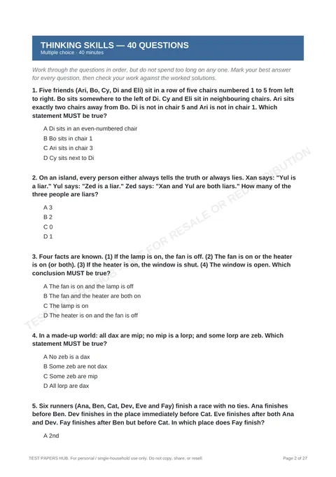 Questions preview