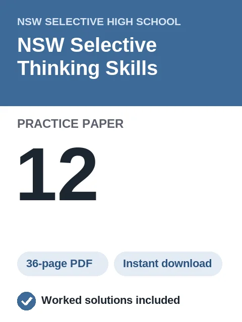 NSW Selective Thinking Skills Practice Paper 12